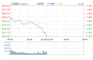 突然跳水！沪指跌逾3%失3100点 两市超2000股下跌