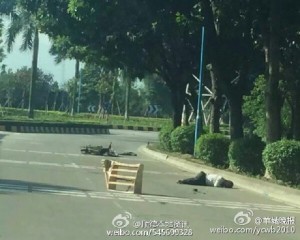 广东劫匪抢车逆行撞死多人 市民持棒痛打(组图)