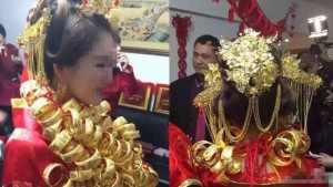 广东又现土豪婚礼！新娘脖子上带了一座金山(图)