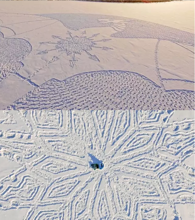 逆天！他默默在雪地走 最后简直惊呆了！(组图)