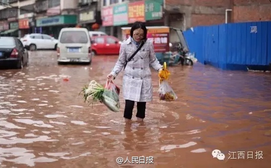 南方六省区暴雨持续 大半个江西被淹(组图)