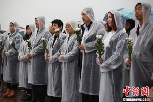 刘少奇女儿刘爱琴冒雨到南京烈士陵园祭扫(组图)