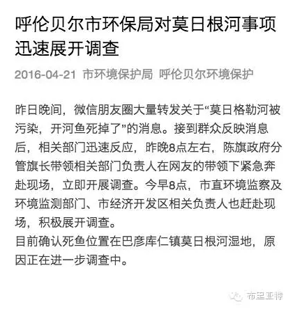 被污染的内蒙古莫日格勒河：漂浮大量死鱼(组图)