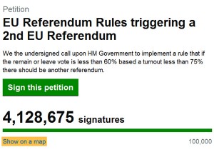 英国政府拒绝410万人要求二次公投请愿(组图)