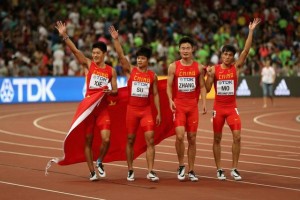 中国男子4X100米接力队小组第二晋级决赛(图)