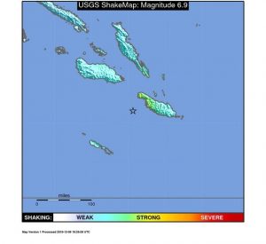 索罗门群岛再发6.9级地震 无海啸危险(图)