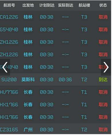 首都机场通行能力降8成 3.5小时内仅俄航降落(图)