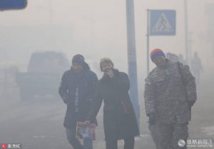 蒙古首都全城遭雾霾笼罩 空气污染已达"灾难程度"